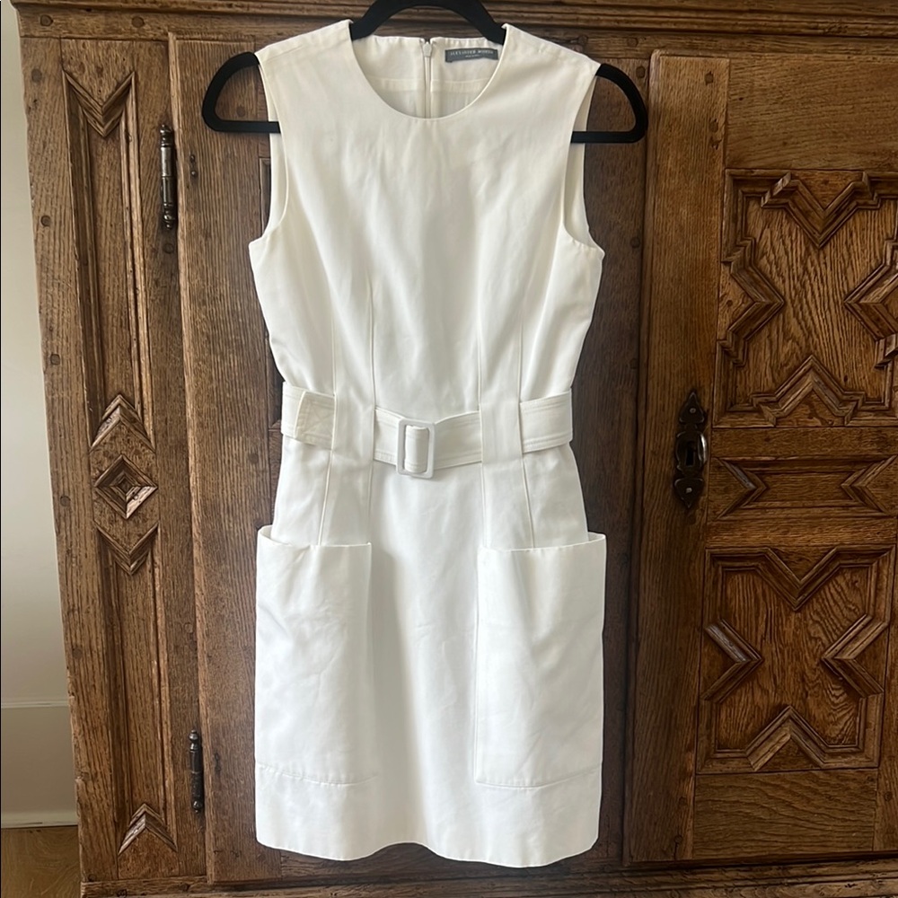 Alexander McQueen Crisp white Sheath Mini Dress